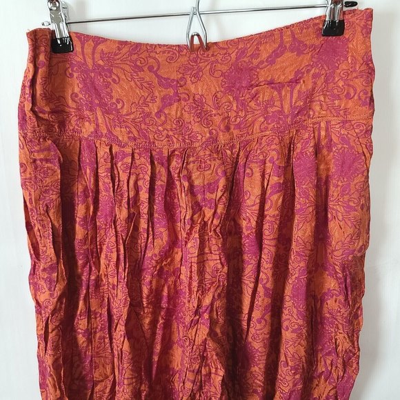 Free People Casablanca Floral Printed Harem Pants Dusty Papaya Size S/P Crop EUC - Picture 5 of 11